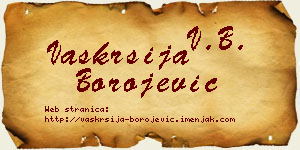 Vaskrsija Borojević vizit kartica